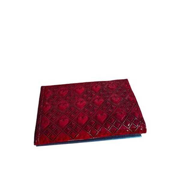 Red Hearts Retro Small New Card Wallet ID Card Holder Never used Deadstock - Picture 8 of 16